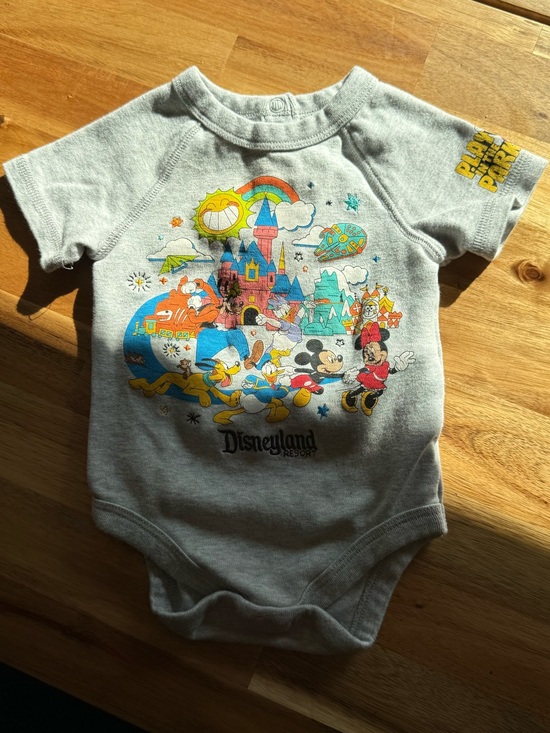 Disney Other - Disney Gray Baby One-Piece Bodysuit with Colorful Disneyland Graphic
